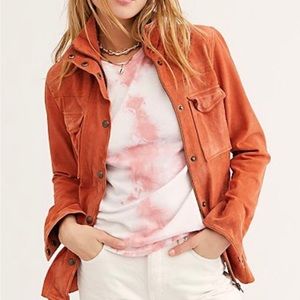Free People Kimberly Suede Shirt Jacket Size Large